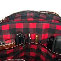 Defender Briefcase / Horween Oxblood Chromexel® Leather Strap Edition x Buffalo Plaid TexWax™ Canvas / Bundle / Low Stock