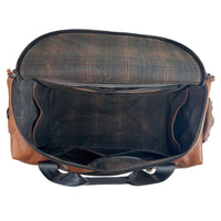 The Rover Backpack / Horween Whiskey Cavalier Leather x Autumn Plaid Wax Canvas / Ships in 5-7 Weeks