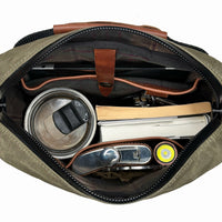 SHIPS IN 6-8 WEEKS / Defender DayTripper / Olive Drab TEXWAX™ Original Wax Canvas x TexWax™ Autumn Plaid Wax Canvas