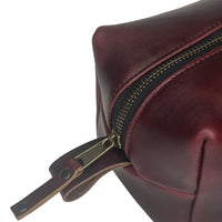 Dopp Kit / Horween Oxblood Chromexel® Leather x Japanese Train Conductor Denim / Last 1