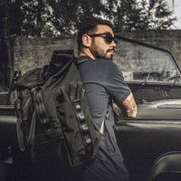 VerBockel Rolltop Backpack 2.0 'Un-Zipped' | Black Ballistic Nylon x ECOPAK™ EPX ’Fire Edition’
