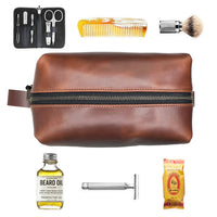 Dopp Kit / Horween Whiskey Cavalier Leather x TexWax™ Autumn Plaid Wax Canvas / Low Stock