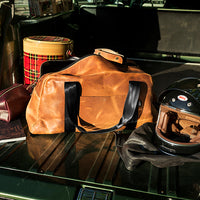 Bundle: R&R Weekender Horween Whiskey Cavalier Leather x TexWax™ Buffalo Plaid Wax Canvas / Ships in 8 Weeks