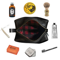 Dopp Kit / Horween Essex Rookery Leather x Buffalo Plaid Wax Canvas