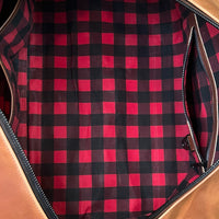 Bundle: R&R Weekender Horween Whiskey Cavalier Leather x TexWax™ Buffalo Plaid Wax Canvas / Ships in 8 Weeks