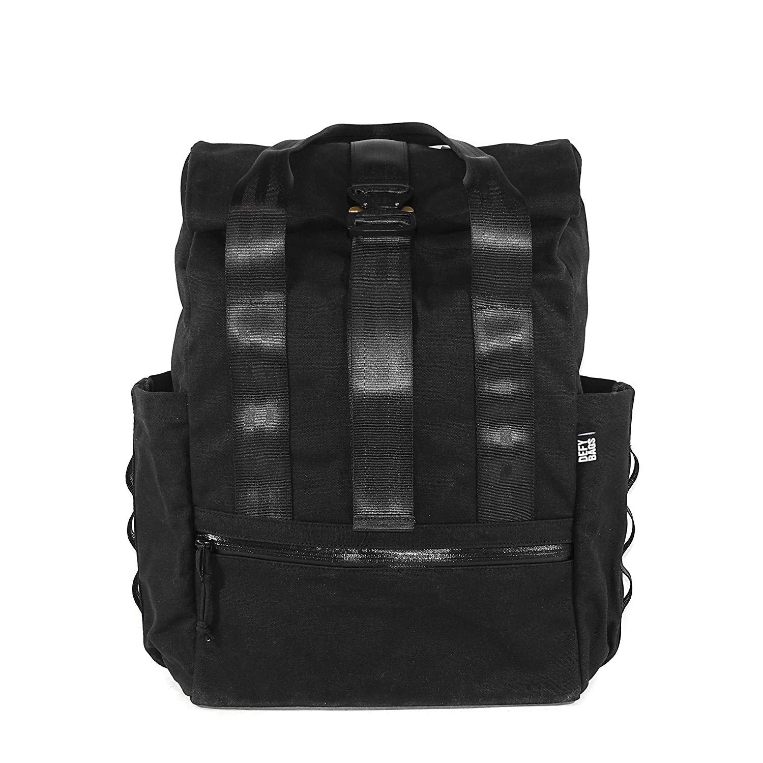 VerBockel Roll Top Backpack 2.0 'Un-Zipped' Black TexWax™ Canvas