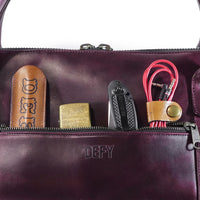 The Ultimate Overnighter / Horween OxBlood Leather / Autumn Plaid Lining Bundle / Ships in 4-6 Weeks