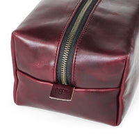 Dopp Kit / Horween Oxblood Chromexel® Leather x Japanese Train Conductor Denim / Last 1