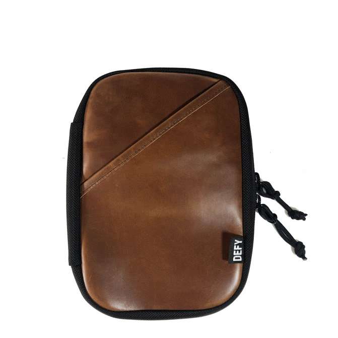 The Void Horween Cavalier Whiskey Leather x Ballistic Nylon Admin Pouch / Large