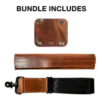 Defender Briefcase / Horween Whiskey Cavalier Leather Strap Limited Edition / TexWax™ Autumn Plaid Lining Bundle / Ships in 4-6 Weeks