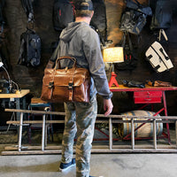 Defender Briefcase / Horween Whiskey Cavalier Leather Strap Limited Edition / TexWax™ Autumn Plaid Lining Bundle / Ships in 4-6 Weeks