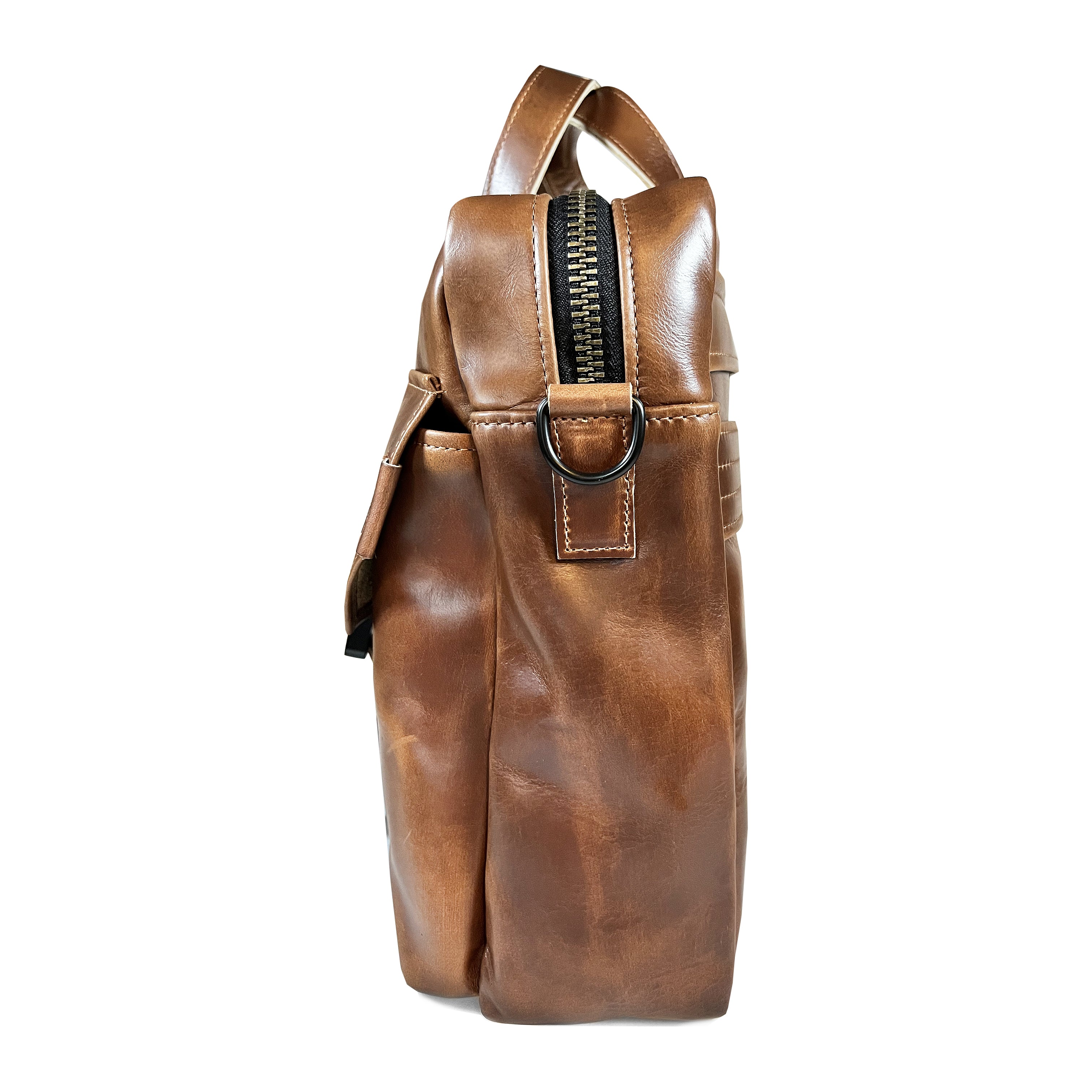 Recon Mini Messenger Bag  Horween Brown Cavalier Whiskey Leather