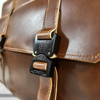 Defender Briefcase / Horween Whiskey Cavalier Leather Strap Limited Edition / TexWax™ Autumn Plaid Lining Bundle / Ships in 4-6 Weeks