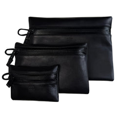 Project Horween Essex Rookery Leather x TexWax™ Buffalo Plaid Wax Canvas 3 Pouch Bundle