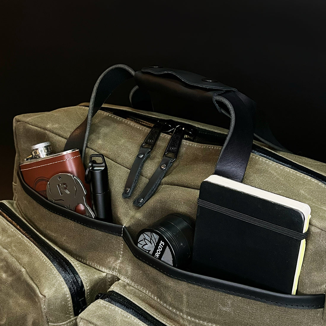 Epic 48 Hour Briefcase / Military Tent Inspired OD Wax Canvas x Coyote XPAC Edition / Ships in 3-6 Weeks