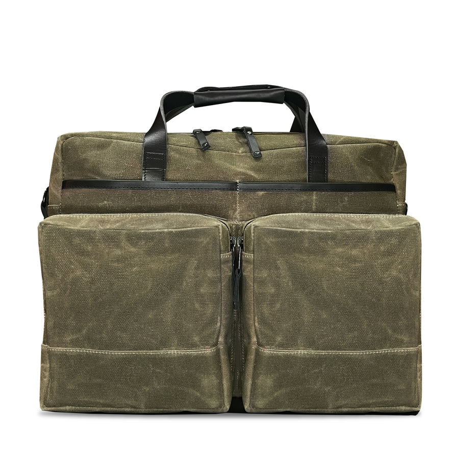Epic 48 Hour Briefcase / Military Tent Inspired OD Wax Canvas x Coyote XPAC Edition / Ships in 3-6 Weeks