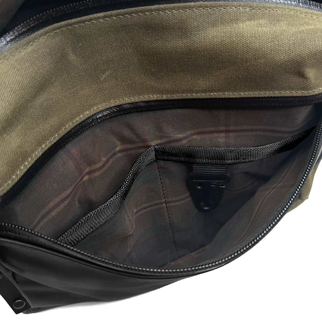 Insidious Jr. Sling / Horween® Essex Rookery Leather x Olive Drab TexWax™ x Autumn Plaid TexWax™