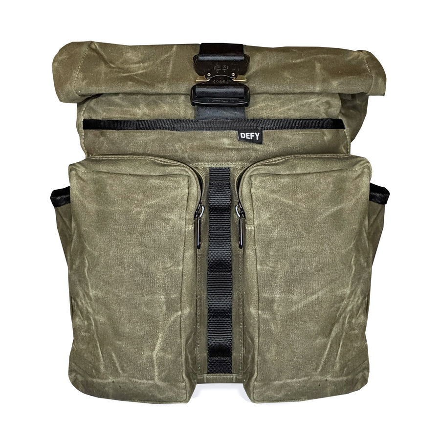 バッグ DEFY BAGS VerBockel Rolltop Pack VerBockel 'Day Pack' Roll Top Backpack 2.0 | Olive Drab TexWax™ – DEFY