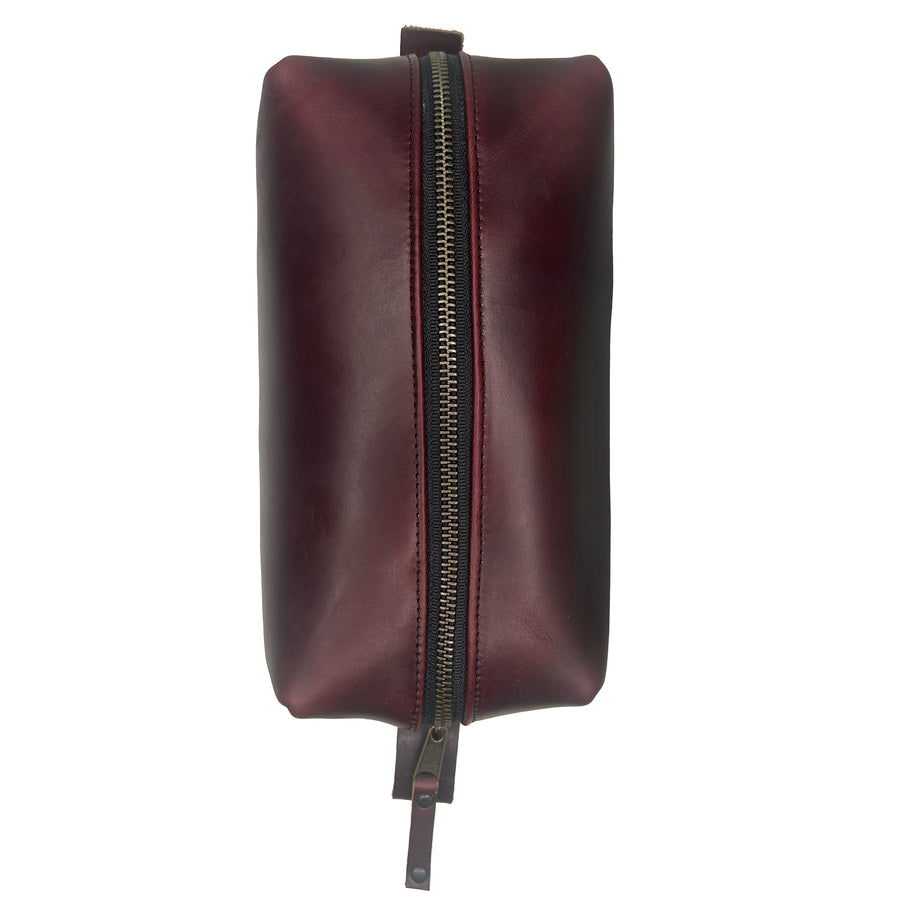 Dopp Kit / Horween Oxblood Chromexel® Leather x  Japanese Train Conductor Denim / Last 1