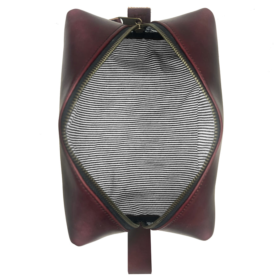 Dopp Kit / Horween Oxblood Chromexel® Leather x  Japanese Train Conductor Denim / Last 1