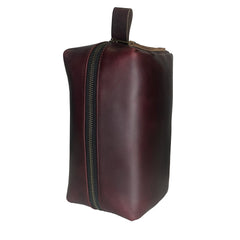 Dopp Kit / Horween Oxblood Chromexel® Leather x  Japanese Train Conductor Denim / Ships in 6-10 Weeks