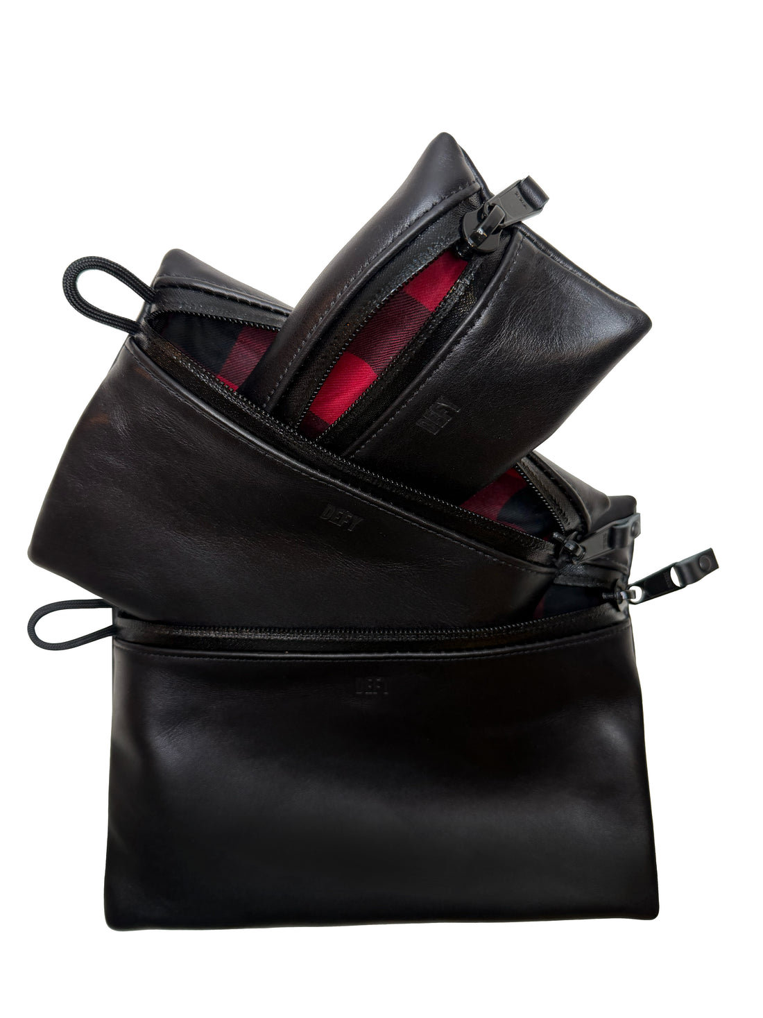 Project Horween Essex Rookery Leather x TexWax™ Buffalo Plaid Wax Canvas 3 Pouch Bundle / Ships in 1 Week