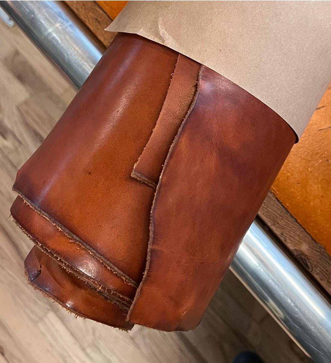 Ships in 2-4 Weeks: Project Horween Whiskey Cavalier Leather x TexWax™ Autumn Plaid Wax Canvas 3 Pouch Bundle