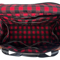 The Rover Backpack / Horween Whiskey Cavalier Leather x Buffalo Plaid Wax Canvas / 1 Left