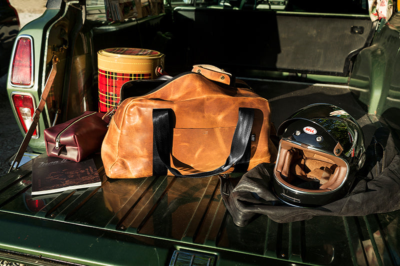 Bundle: R&R Weekender Horween Whiskey Cavalier Leather x TexWax™ Buffalo Plaid Wax Canvas / 1 Left