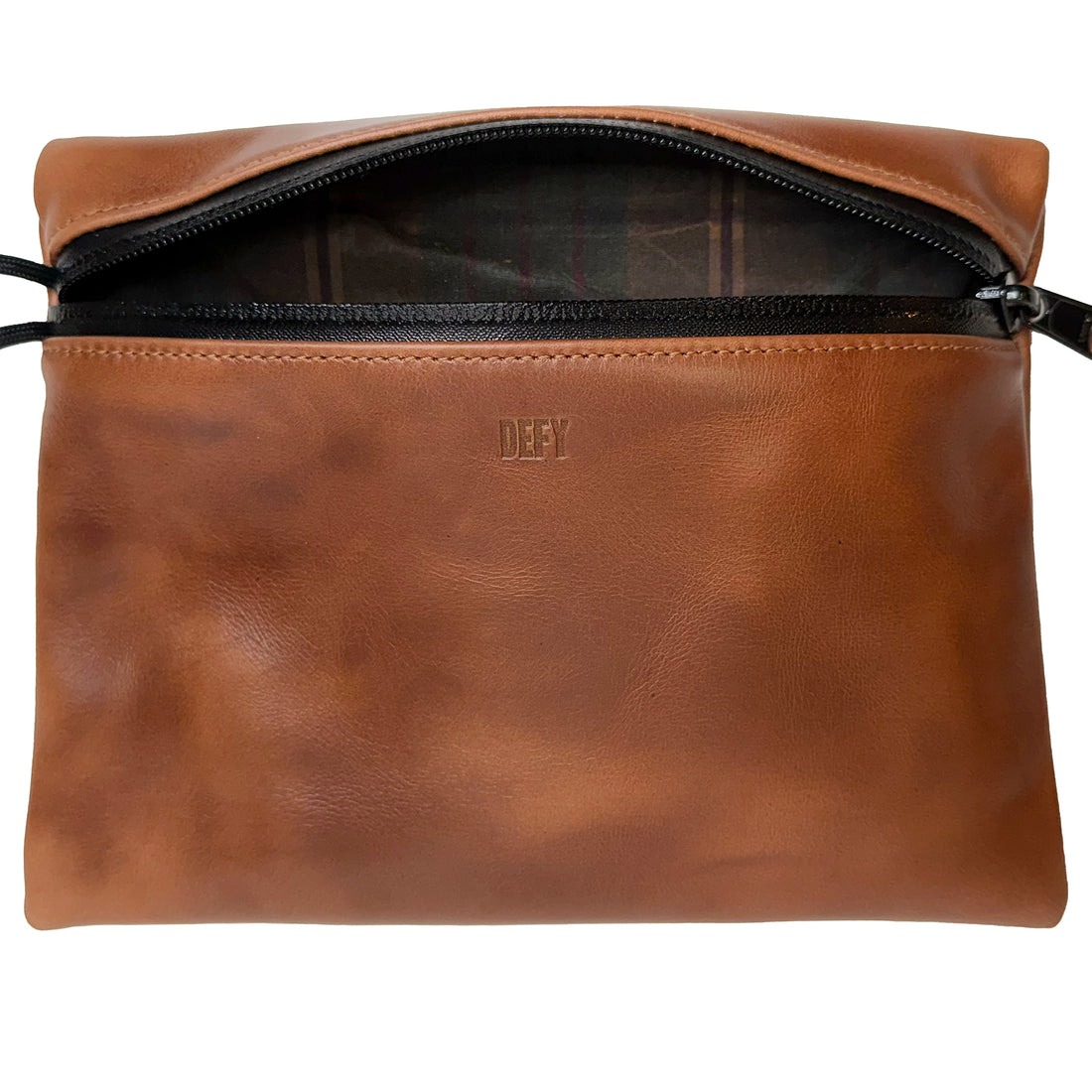 Ships in 2-4 Weeks: Project Horween Whiskey Cavalier Leather x TexWax™ Autumn Plaid Wax Canvas 3 Pouch Bundle