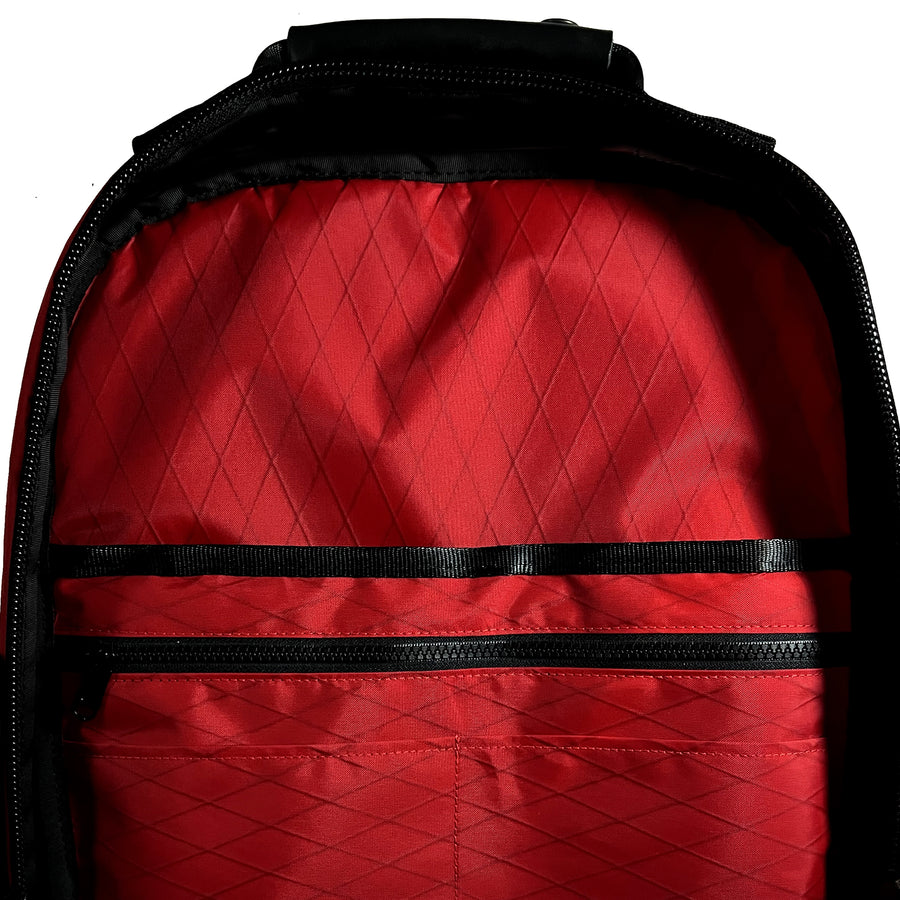 Bucktown Backpack / Black TexWax™ Canvas x Horween Cavalier Whiskey Leather x 'Redrum' X-Pac™ Bundle / Last 1