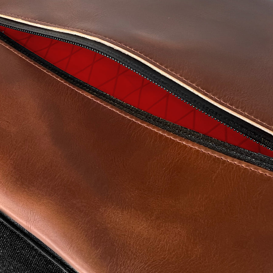 Bucktown Backpack / Black TexWax™ Canvas x Horween Cavalier Whiskey Leather x 'Redrum' X-Pac™ Bundle / Last 1