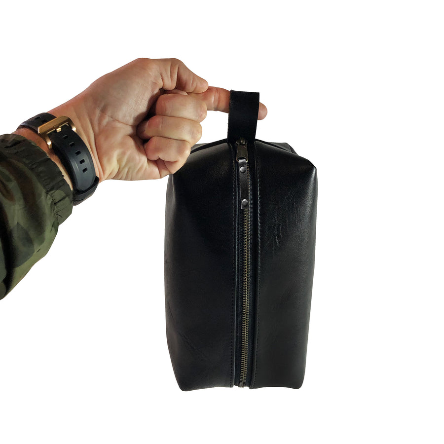 Dopp Kit / Horween Essex Rookery Leather x Buffalo Plaid Wax Canvas