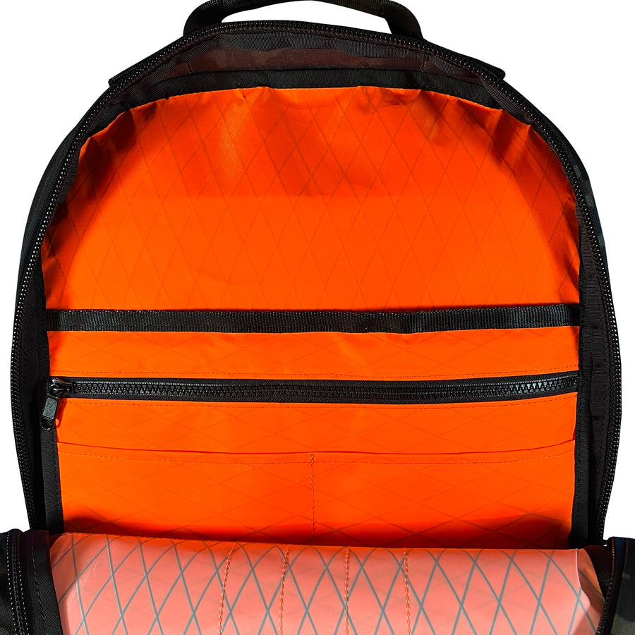 Bucktown Backpack 'Fire Edition' | Rogue Camo MultiCam Black™ CORDURA® | ECOPAK™ EPX Blaze Orange