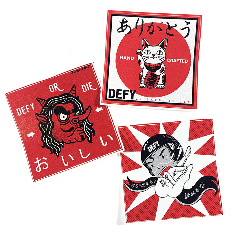 Defrib Sticker Defy Sticker Three Pack