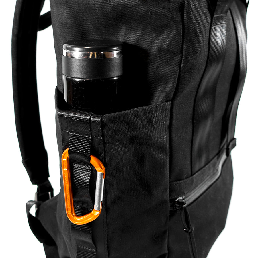 VerBockel Roll Top Backpack 2.0 'Un-Zipped' Black TexWax™ Canvas