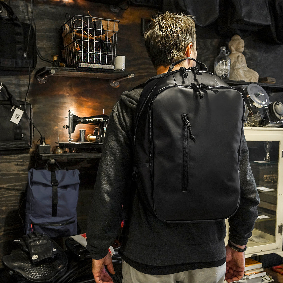 Bucktown Backpack / Black Semi Truck Tarpaulin Limited Vintage Run / Last 1