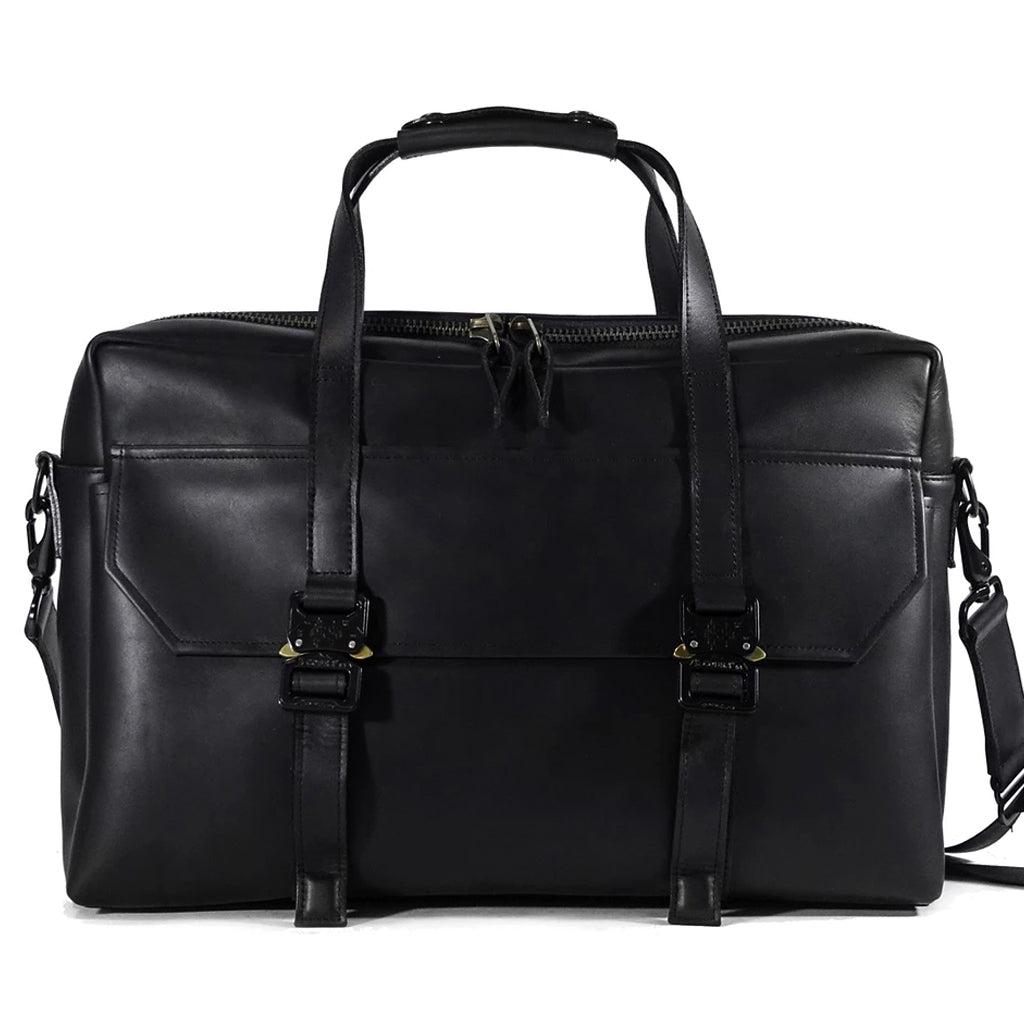 Defender Briefcase | Horween Black Austin Calf Leather Strap Edition – DEFY