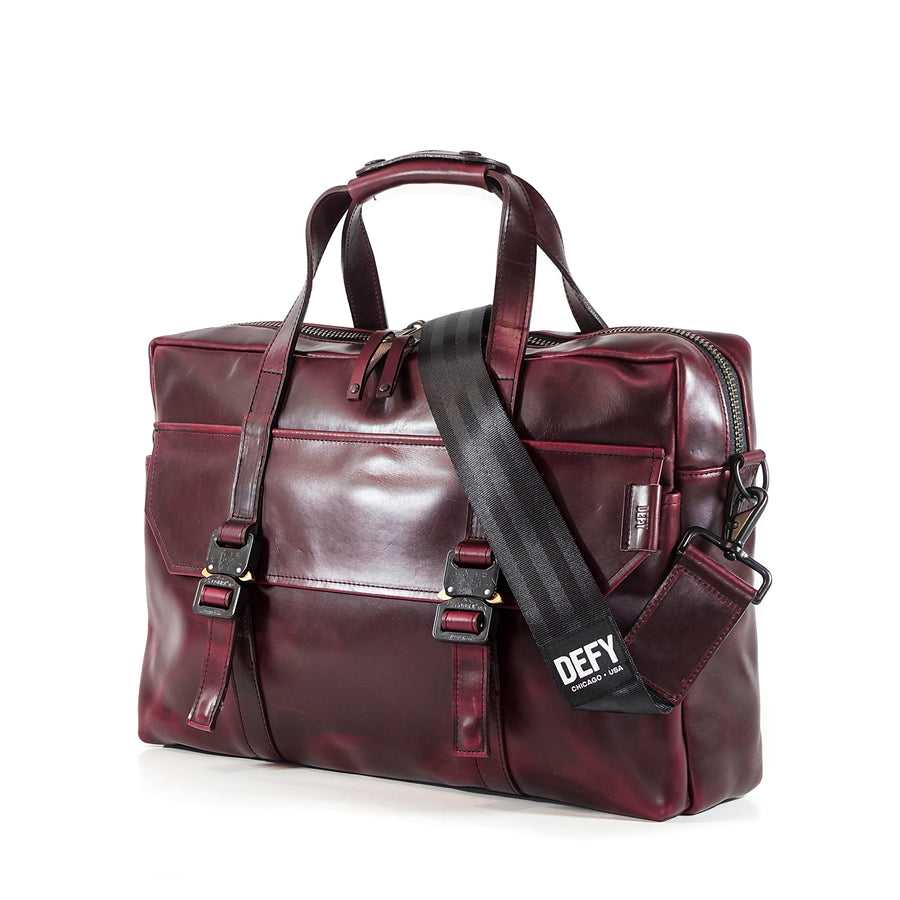 Defender Briefcase / Horween Oxblood Chromexel® Leather Strap Edition x Buffalo Plaid TexWax™ Canvas / Bundle / Low Stock
