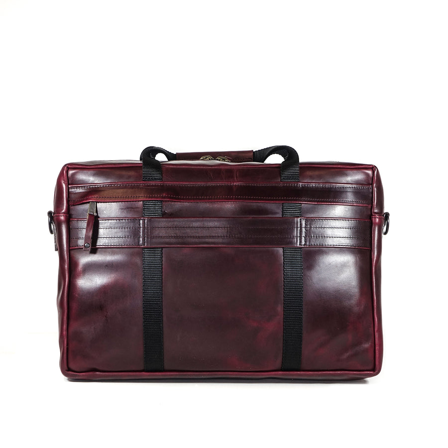 Defender Briefcase / Horween OxBlood Leather MIL-SPEC Webbing Edition