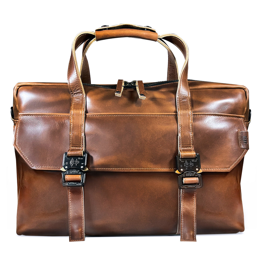 Defender Briefcase / Horween Whiskey Cavalier Leather Strap 
